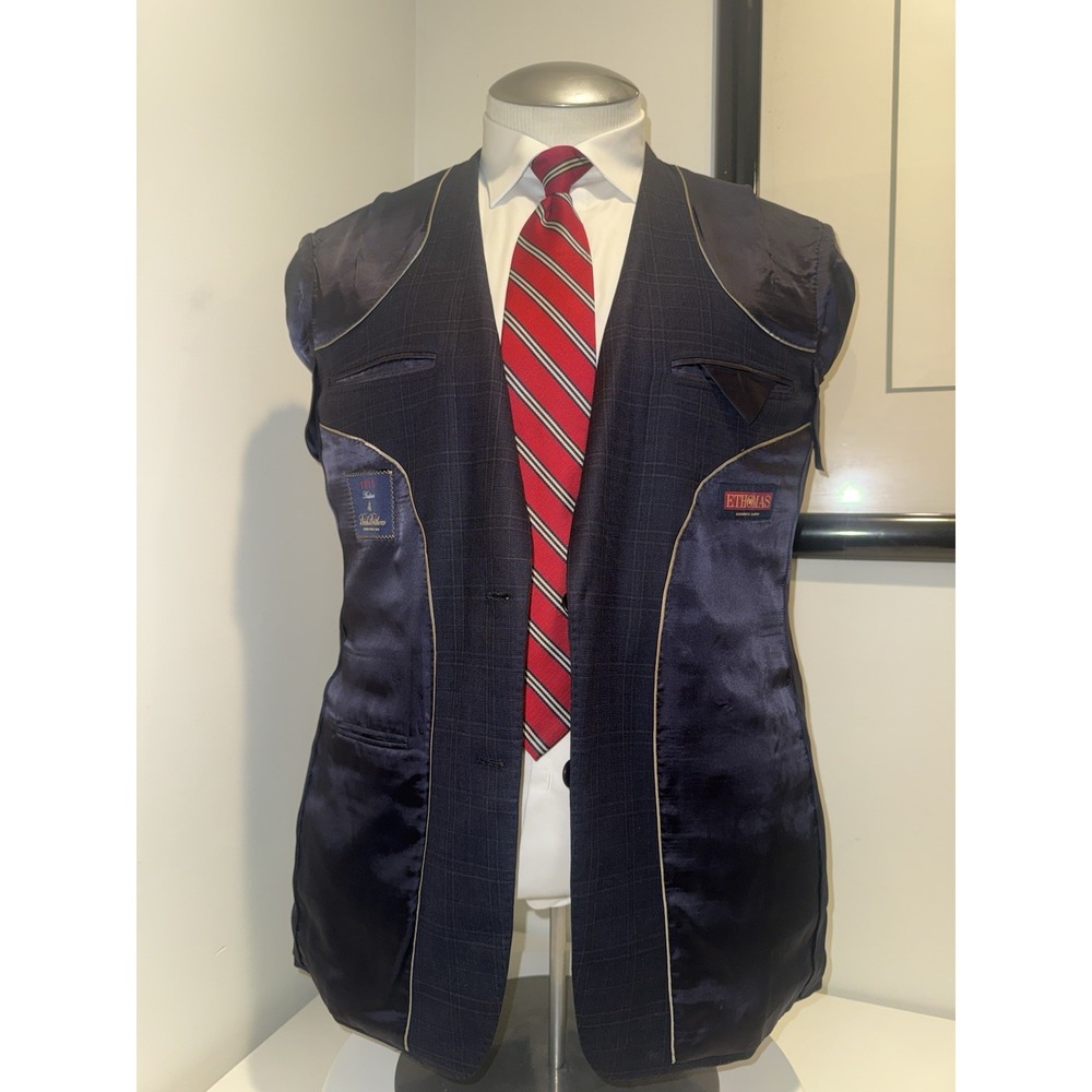 Brooks Brothers 1818 x E Thomas Plaid Regent 100% Wool Blazer Sport Coat Men 42L - Picture 6 of 11